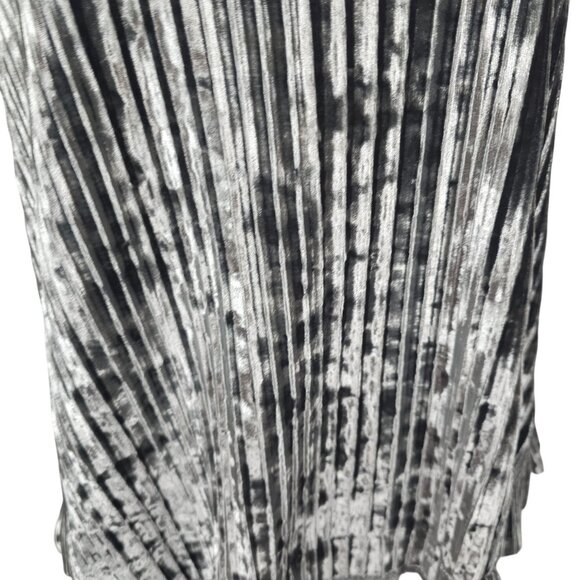 Shiny Pleated Dress Regency Core Party Glam Velvet Gray Origami by Vivien M - Picture 7 of 16